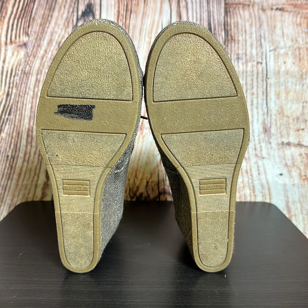 Toms Tweed Wedge Ankle Booties Womens Sz 9 - Picture 7 of 8